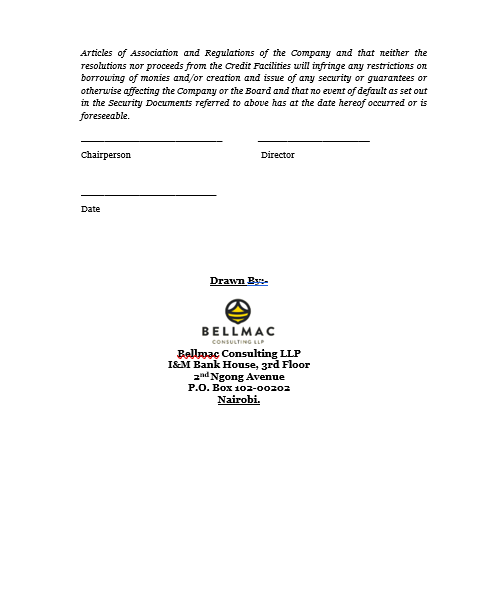 Board Resolutions where a Company is guaranteeing a third party document preview