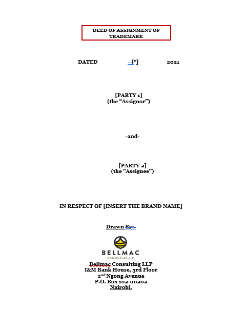Deed of Assignment of Trademark (Absolute-pro-assignor) document preview