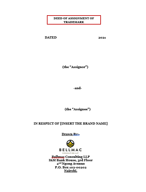 Deed of Assignment of Trademark (Absolute without Goodwill) document preview