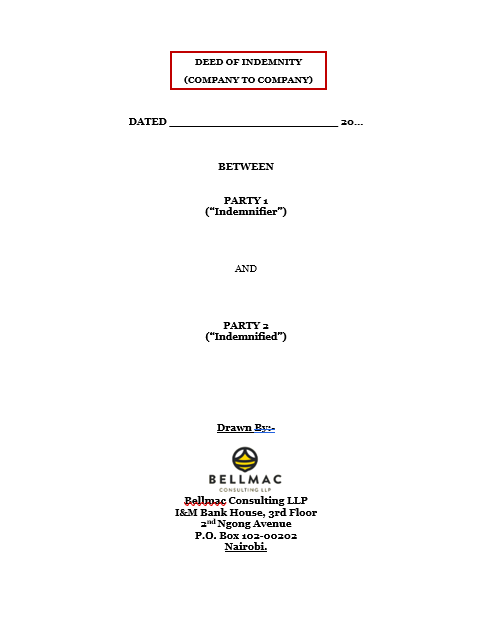 Deed of Indemnity (Company to Company) document preview