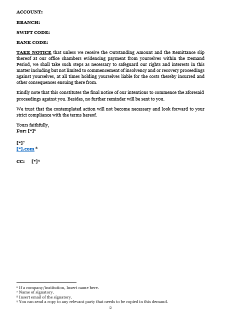 Demand for Payment over Delivered Goods document preview