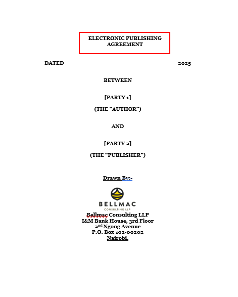 Electronic Publishing Agreement (Company to Individual) document preview