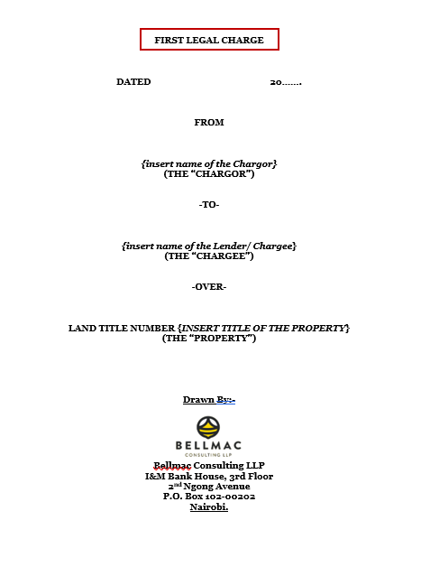 First Legal Charge where there is One Chargor One Chargee document preview