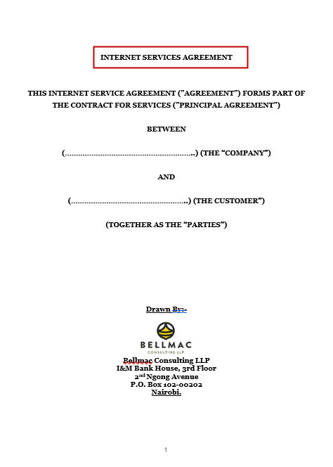 Internet Service Agreement document preview