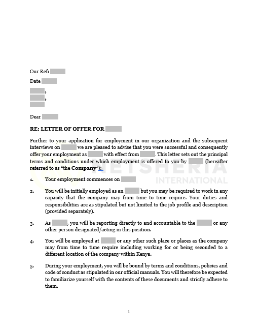 Letter of Offer 1 - Simple document preview