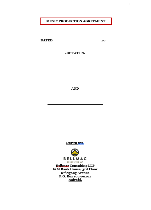 Music Production Agreement document preview