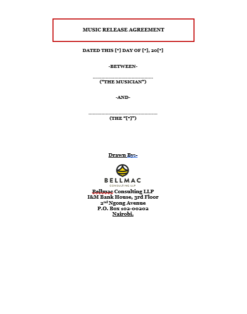 Music Release Agreement document preview