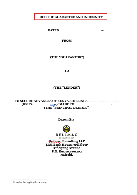 Personal Deed of Guarantee and Indemnity-in favour of an Individual document preview