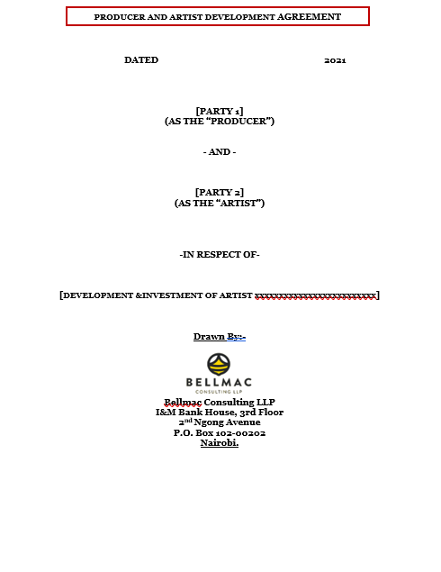 Producer and Artist Development Agreement document preview