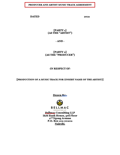 Producer & Artist Music Track Agreement document preview