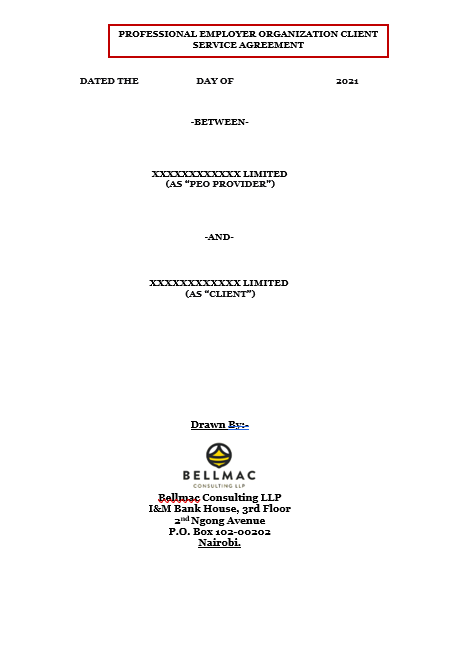 Professional Employer Organization Service Agreement document preview
