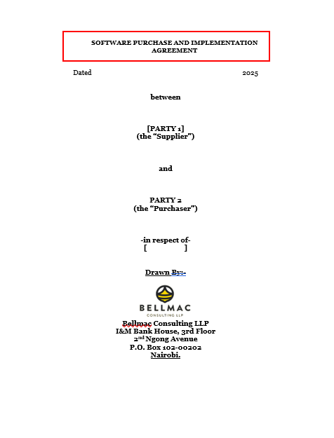 Software Purchase & Implementation Agreement document preview