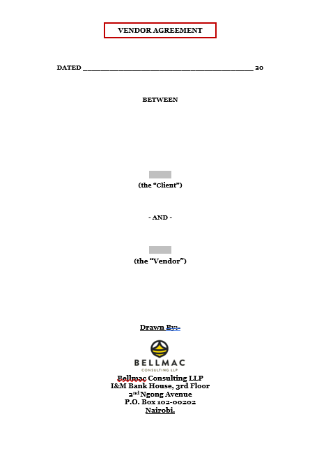 Vendor Agreement document preview